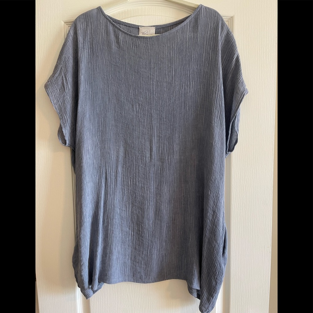 BluHeaven Blue/Gray Crepe Top